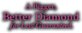 A Bigger, Better Diamond for Less! Guarenteed.